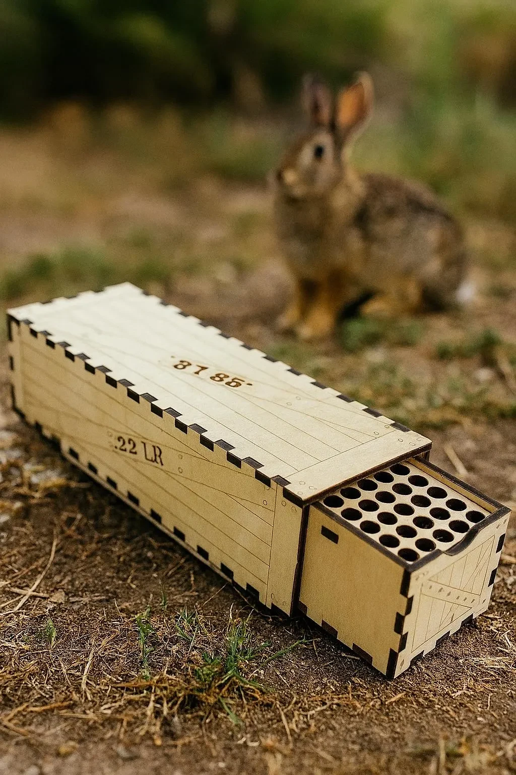 22 LR Ammo Box SVG | 3mm Birch Plywood Digital File (LightBurn incl)