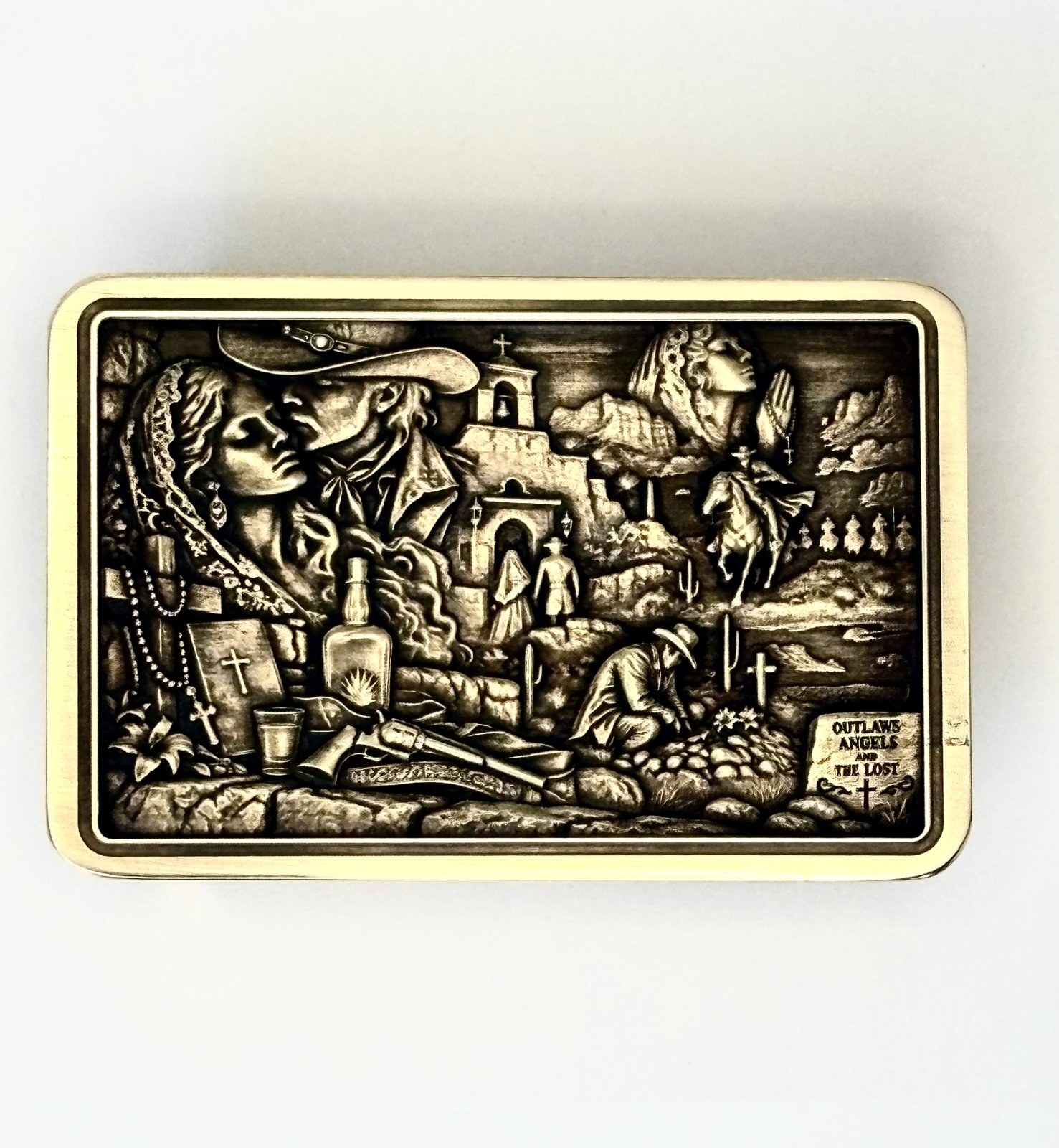 Brass Belt Buckles / Solid Brass Engraved / Custom Personalized Western Buckle photo 6