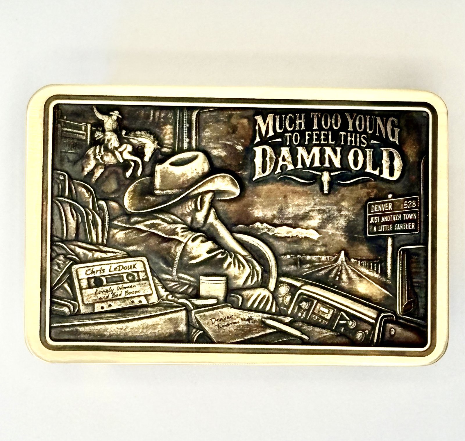 Brass Belt Buckles / Solid Brass Engraved / Custom Personalized Western Buckle photo 4