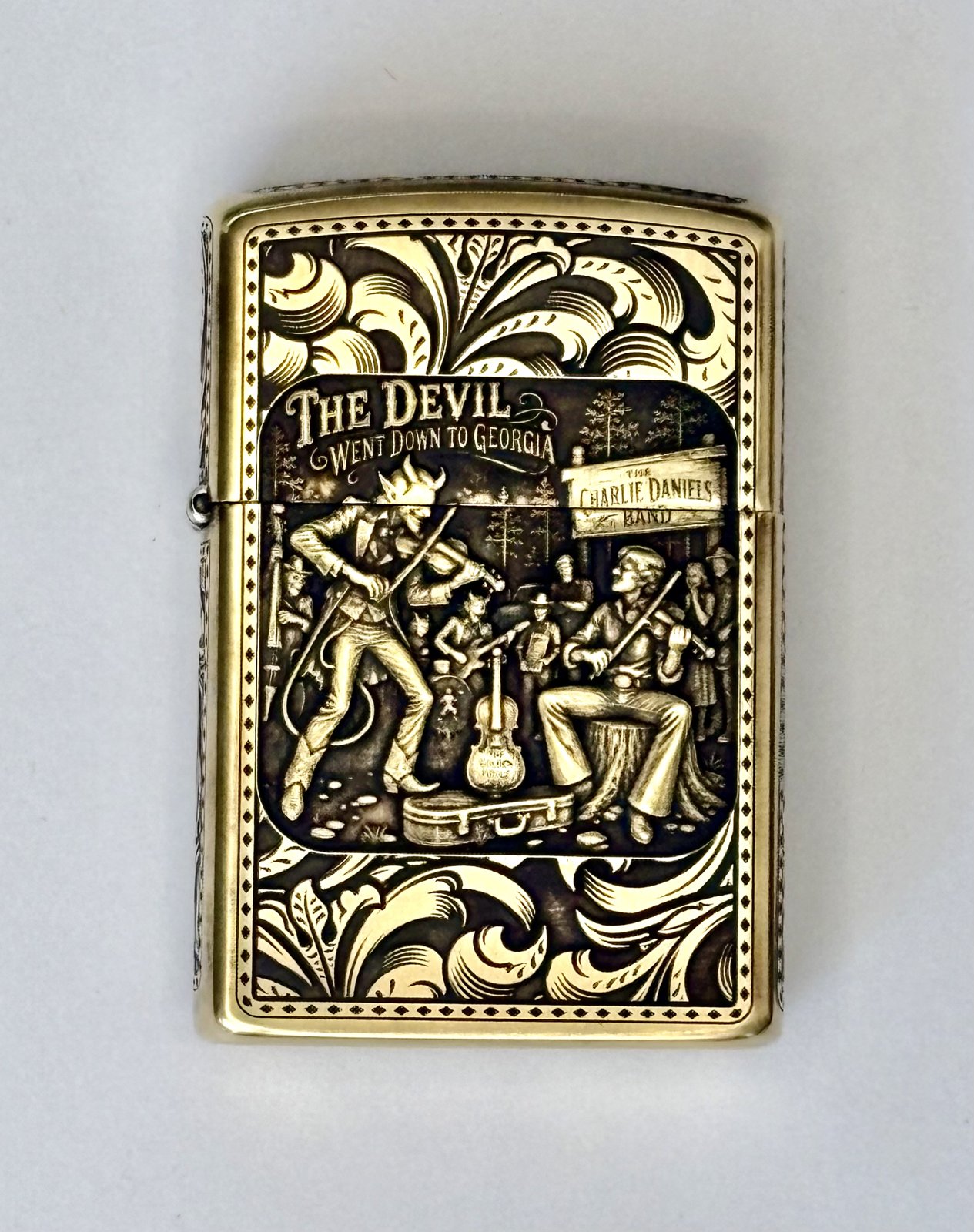Engraved Brushed Brass Zippo Lighter – Personalized Windproof Lighter with Custom Back Engraving
