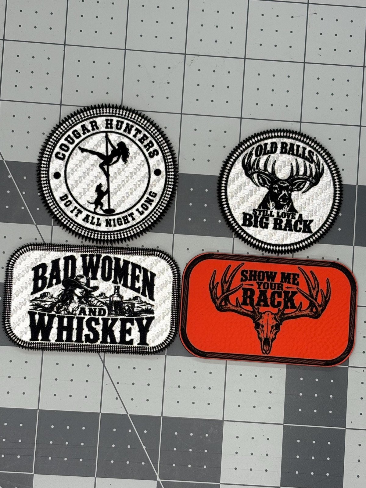 Funny Hunting Deer Hat Patches – Outdoor Humor Vector-Dot SVG Bundle for Laser Engraving photo 4