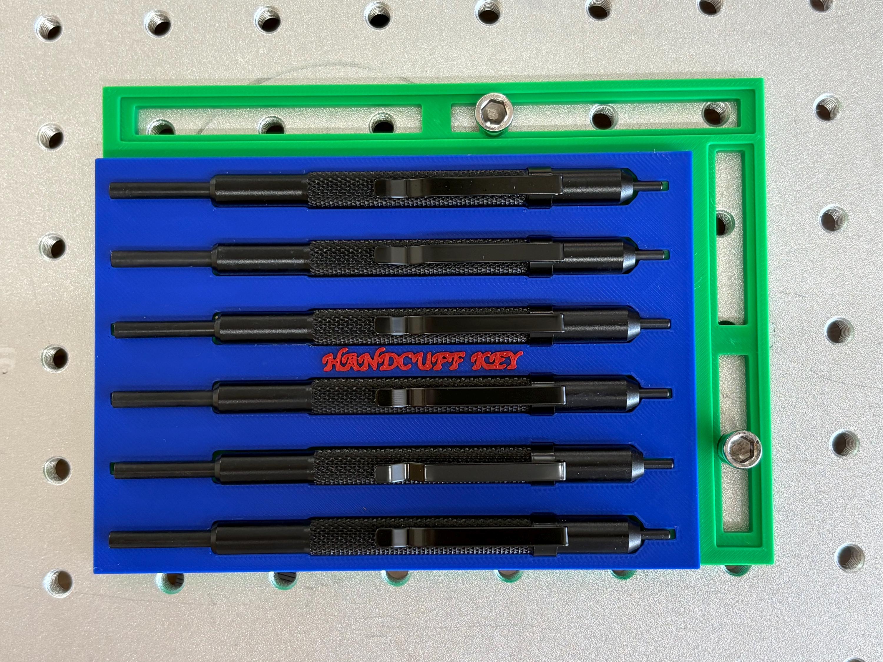Handcuff Key Laser Engraving Jig | 6-Key Batch Fixture photo 3