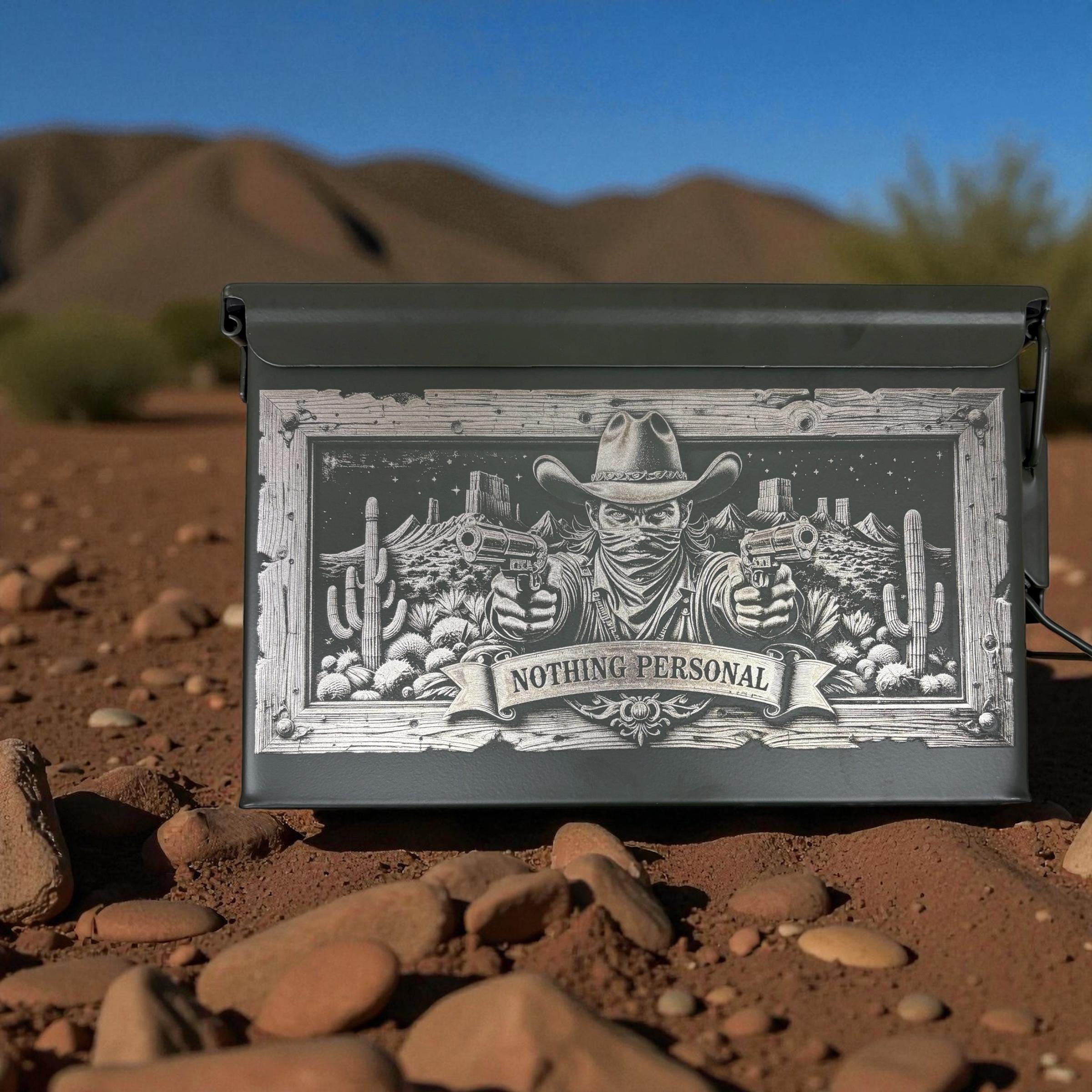 Hunter Themed Engraved Ammo Can – 12 Gauge Shell Inserts & Top Tray