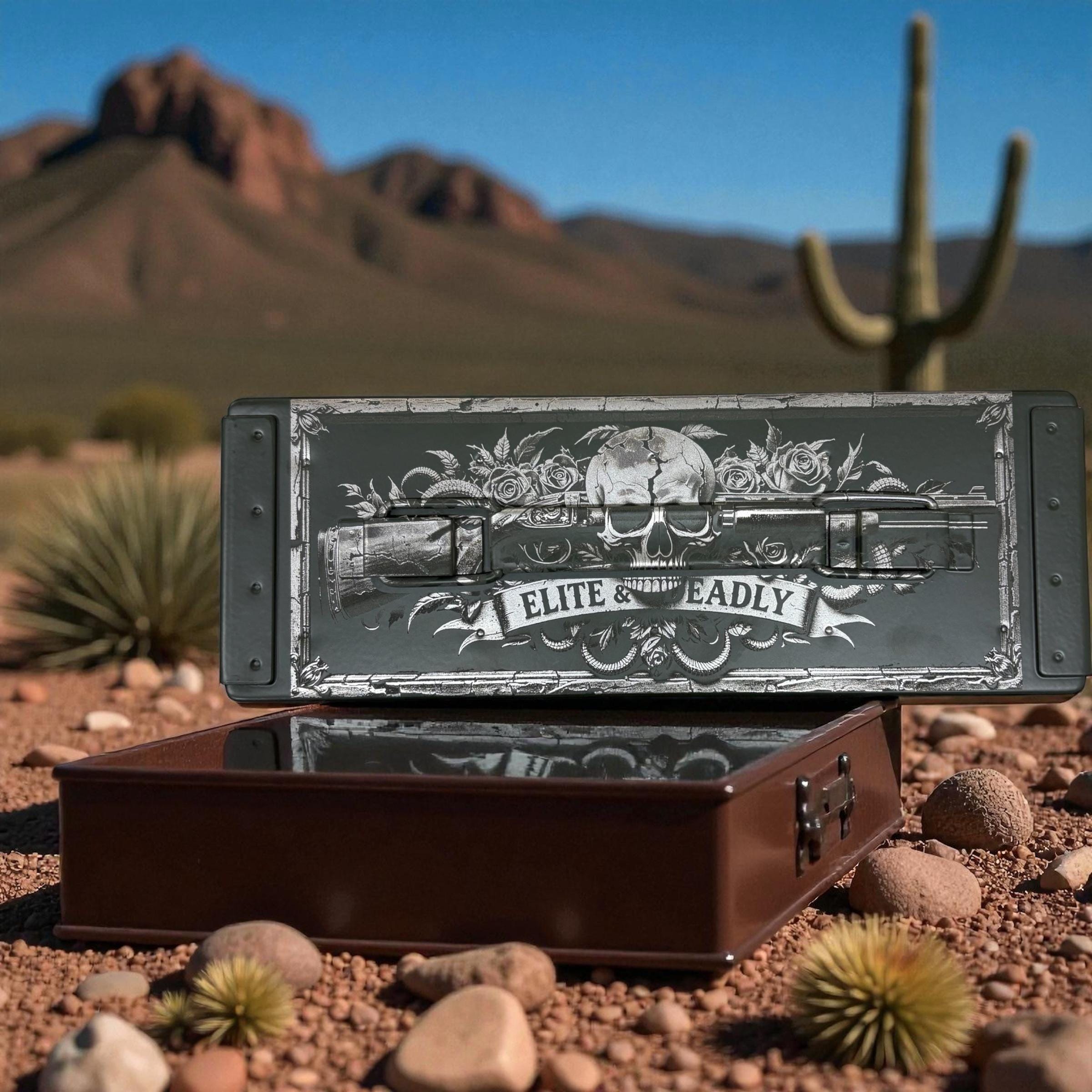 Hunter Themed Engraved Ammo Can – 12 Gauge Shell Inserts & Top Tray photo 3