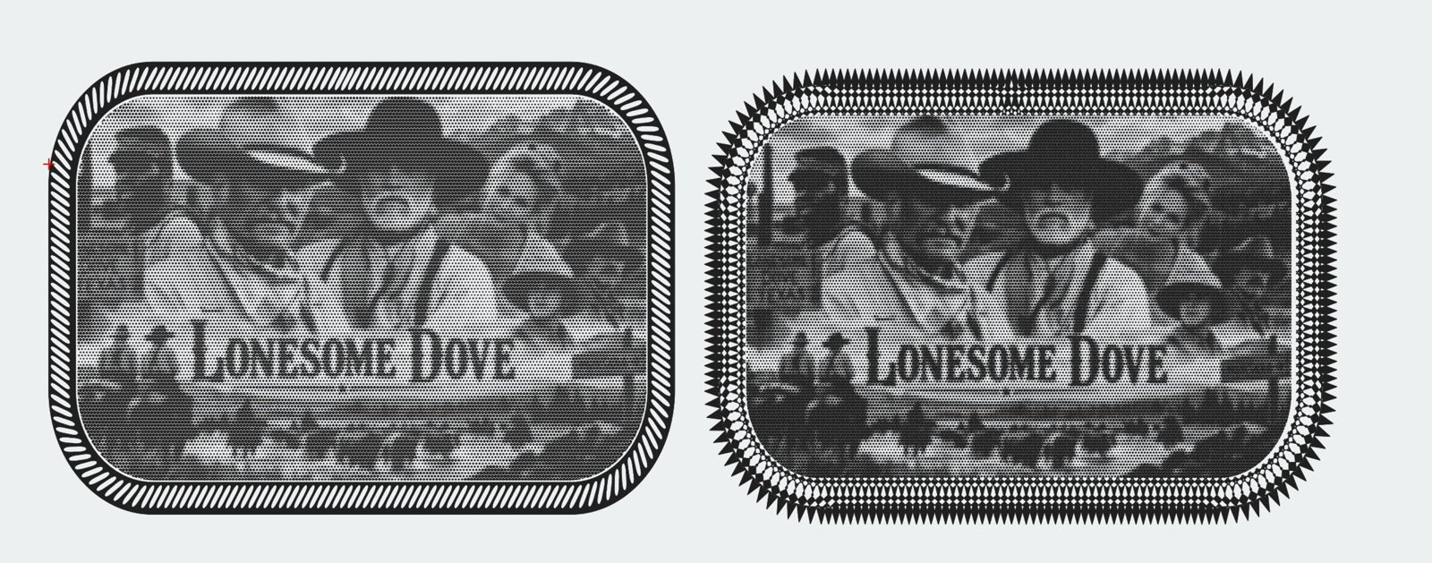 Lonesome Dove Vector-Dot Western Hat Patch – Gus & Woodrow SVG for Laser Engraving photo 3