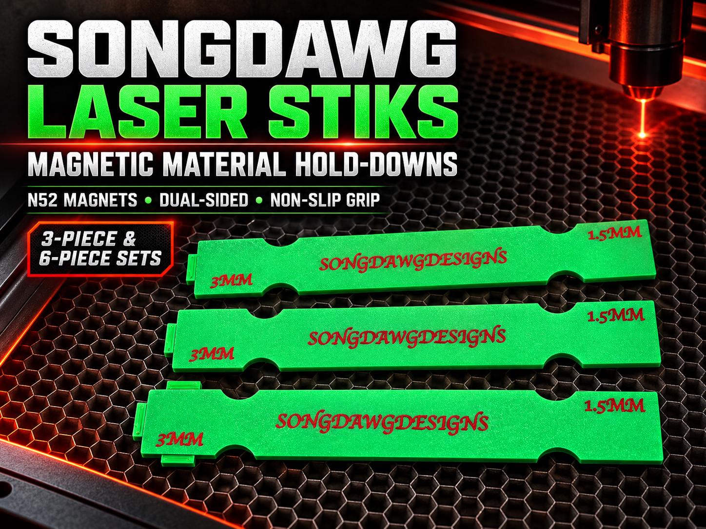 Magnetic Laser Bed Hold Downs – Dual-Sided Honeycomb Clamps with N52 Magnets and Non-Slip Grip