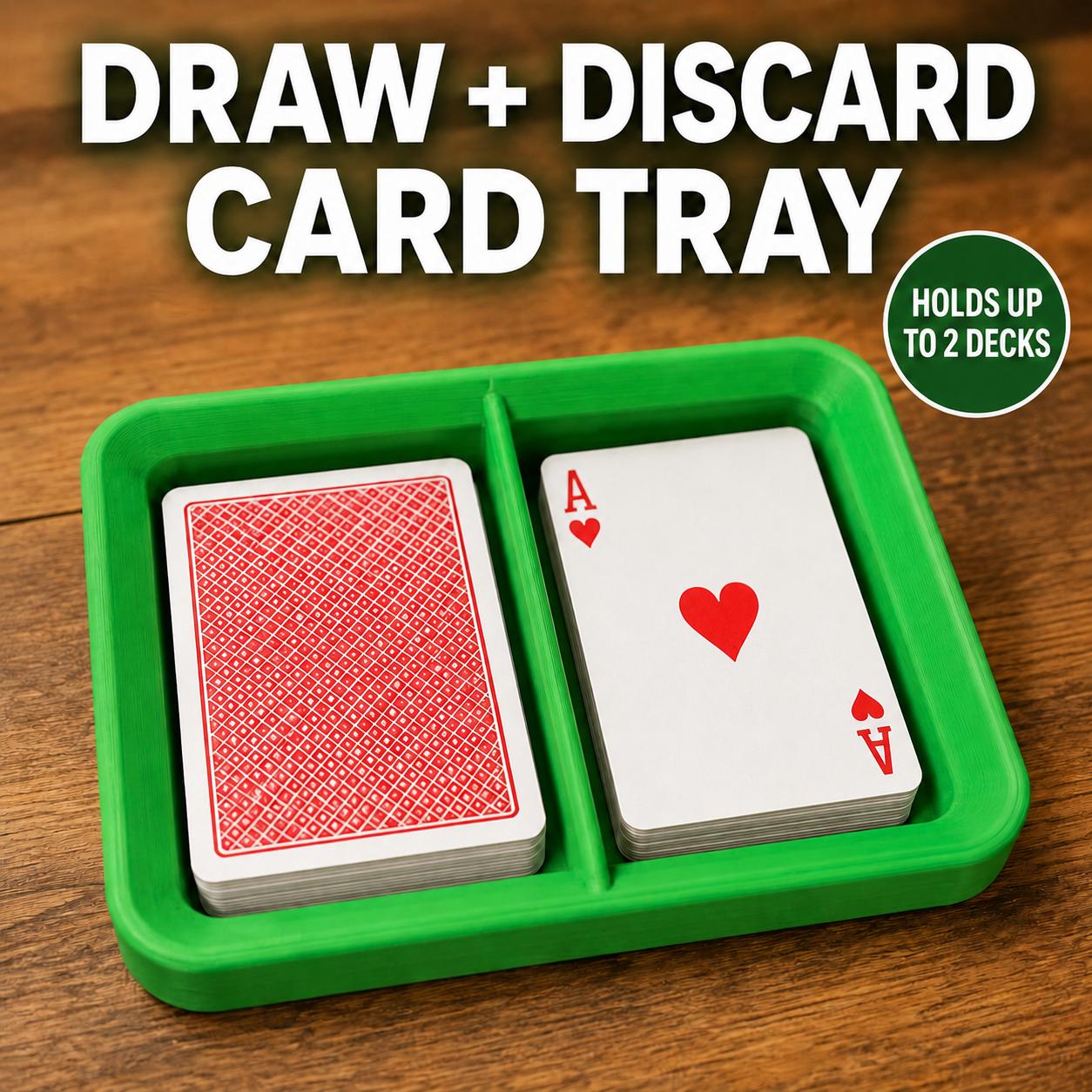Playing Card Tray for UNO Rummy Racko and 31 Draw and Discard Card Holder