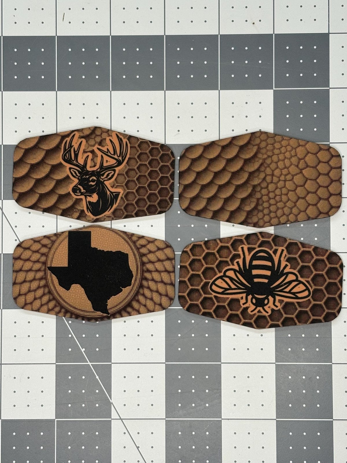 Fish Scale & Honeycomb Pattern SVG Bundle – Vector-Dot Laser Engraving Backgrounds for Patches photo 7