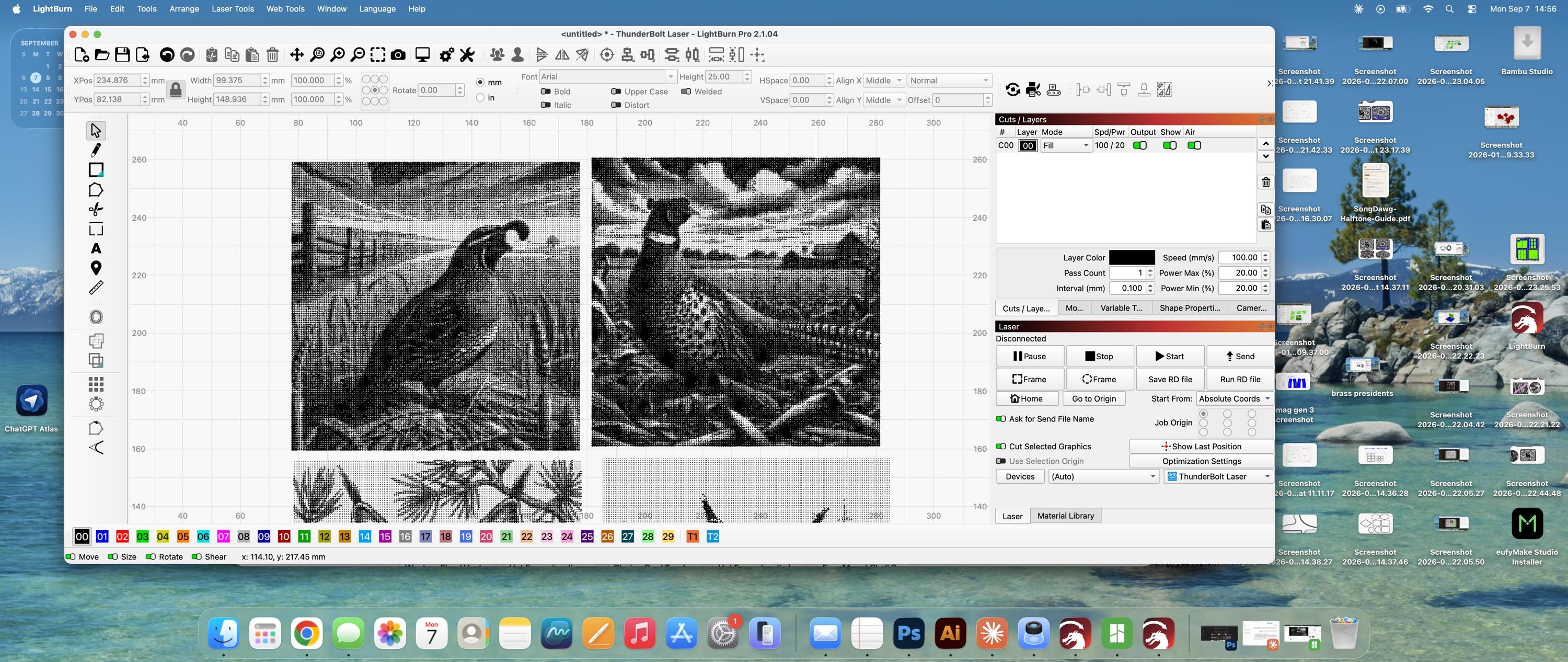 Bobcats and Birds Vector Dot SVG Bundle – Wildlife Laser Engraving Patterns photo 9