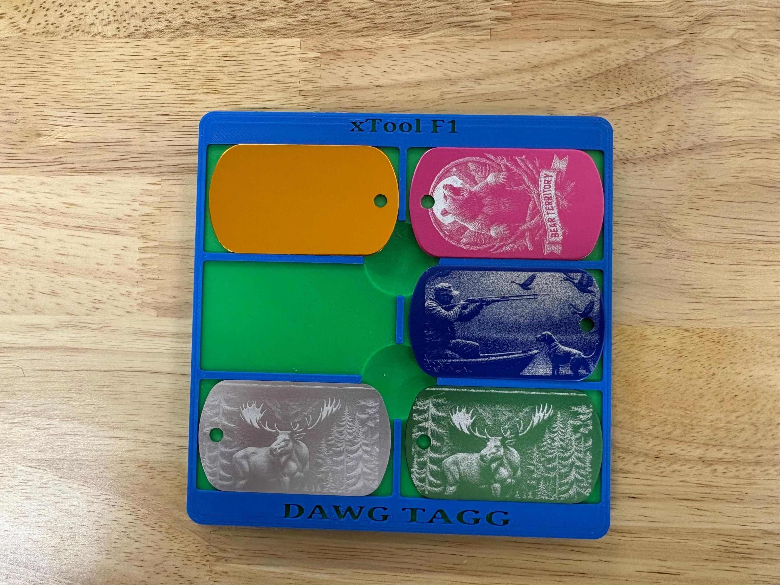 xTool F1 Laser Engraving Jig Bundle STL 4 Jigs Hat Clip Business Card Coaster Dog Tag photo 3