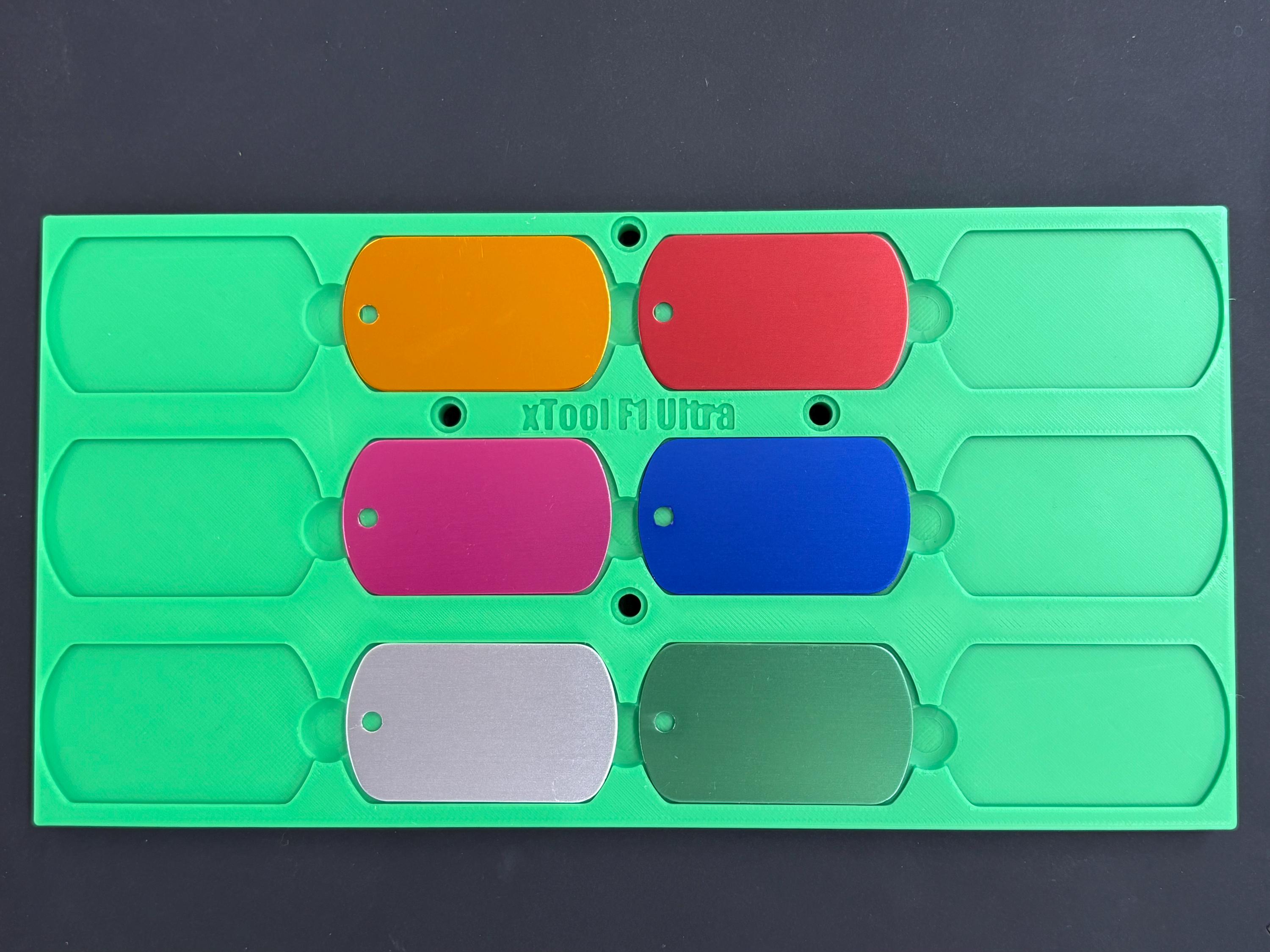 xTool F1 Ultra Dog Tag Jig STL | 12-Up Laser Engraving Fixture | 3D Print File photo 2